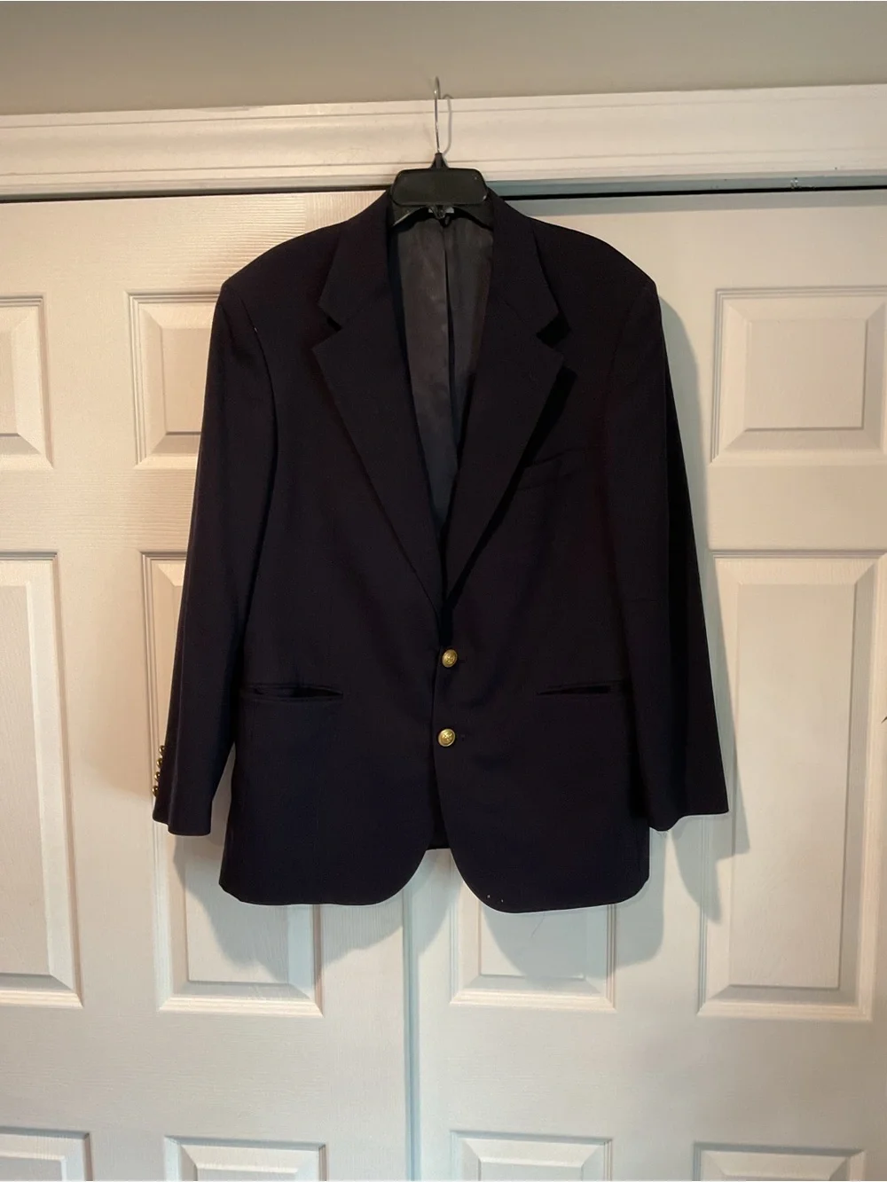 Polo University Ralph Lauren Vintage Navy Sport Coat Suit Jacket Blazer Gold Btn